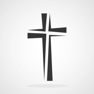 Gri Hıristiyan çapraz simgesi. Vektör çizim.