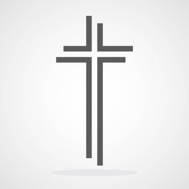 Gri Hıristiyan çapraz simgesi. Vektör çizim.