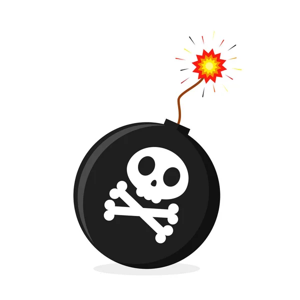Icona della bomba nera. Illustrazione vettoriale — Vettoriale Stock