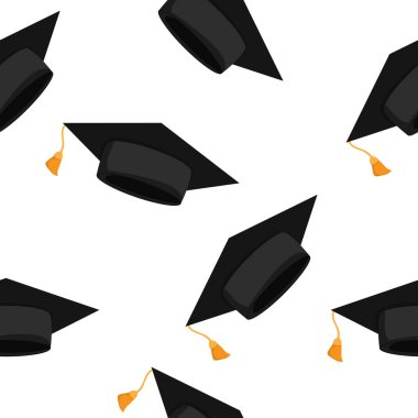 Lisansüstü kap ile Seamless modeli. Vektör çizim.