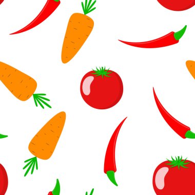 Sebzelerle kusursuz desen. vektör illüstrasyonu.