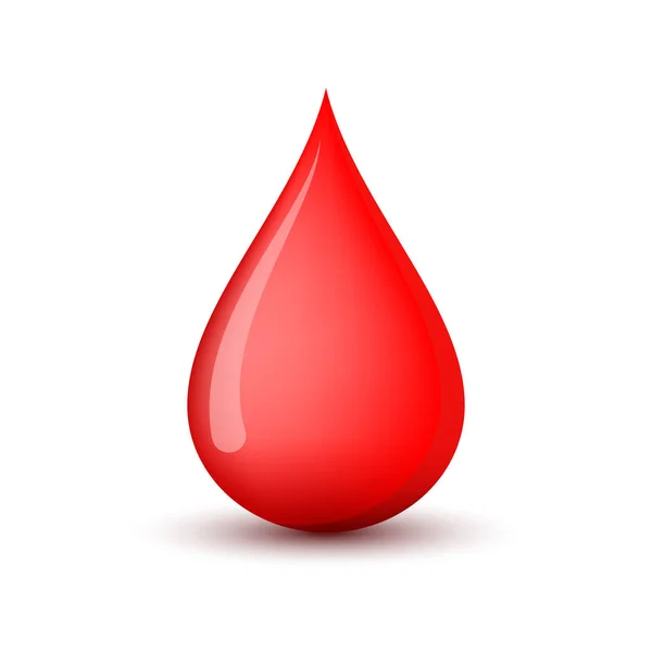 Icono de gota de sangre roja. Ilustración vectorial . — Vector de stock