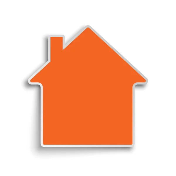 Ícone laranja da casa de papel. Ilustração vetorial — Vetor de Stock