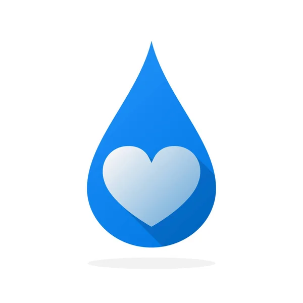 Blått vatten droppe ikonen. Vektorillustration. — Stock vektor