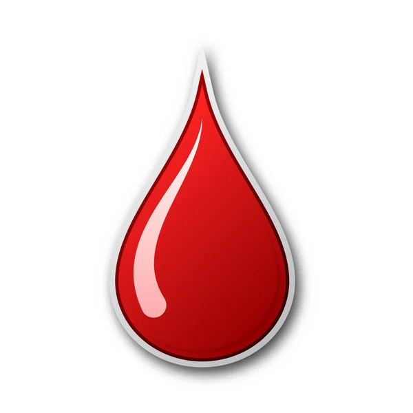 Rood bloed drop pictogram. Vectorillustratie. — Stockvector