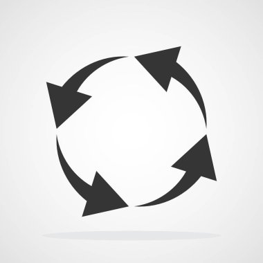 Siyah dairesel ok. Vektör Illustration.