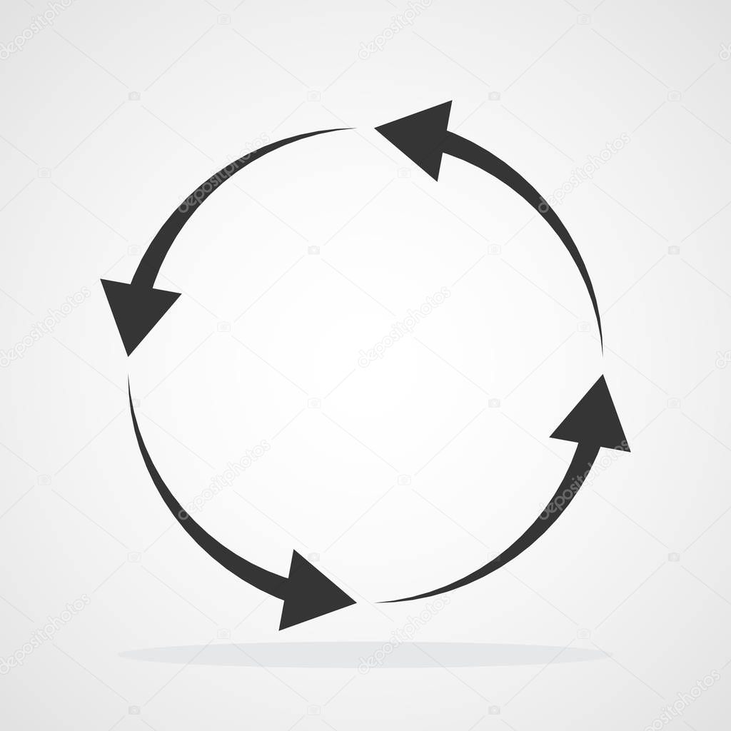 Black circular arrow. Vector illustration.