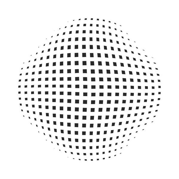 Černý abstraktní kruh s efektem polotónových teček. Vektorová ilustrace. — Stockový vektor