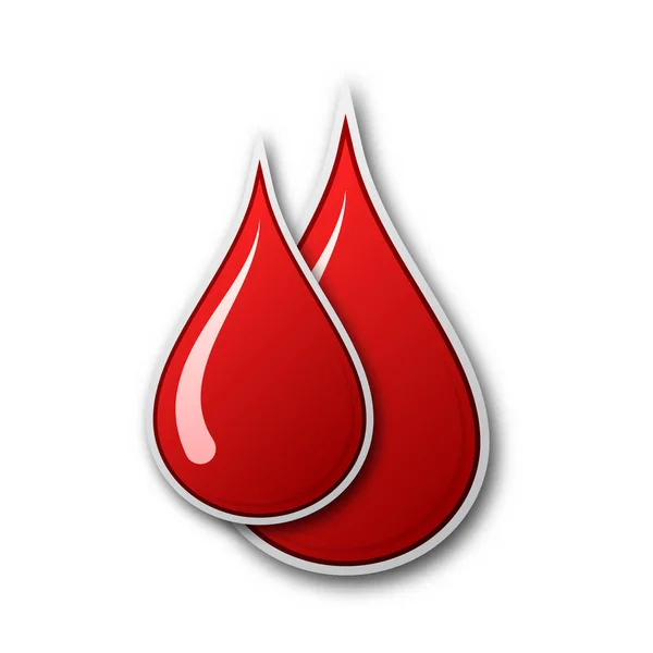 Rood bloed drop pictogram. Vectorillustratie. — Stockvector