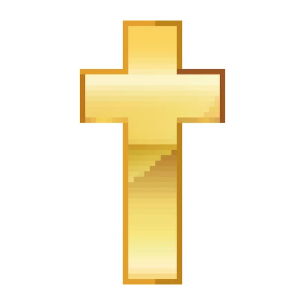 Pixel Art Design des christlichen Kreuzes. Vektorillustration — Stockvektor
