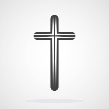 Gri Hıristiyan çapraz simgesi. Vektör çizim.