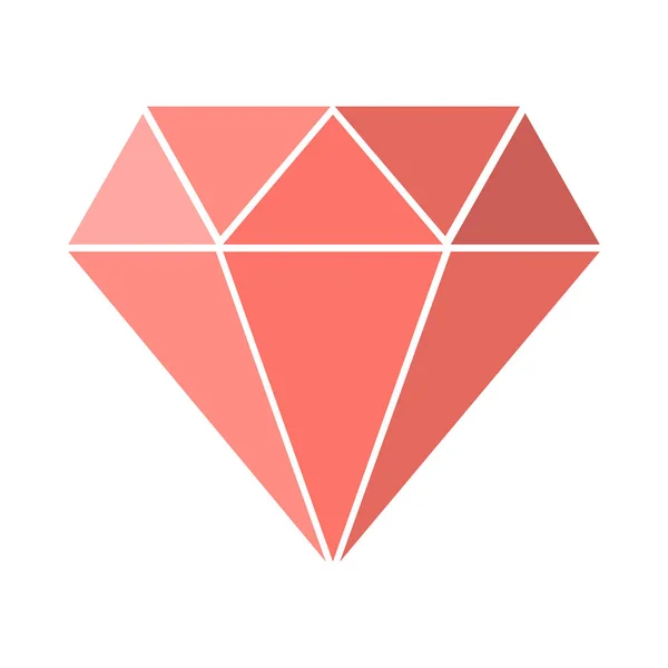 Ícone de diamante rosa isolado. Ilustração vetorial . — Vetor de Stock