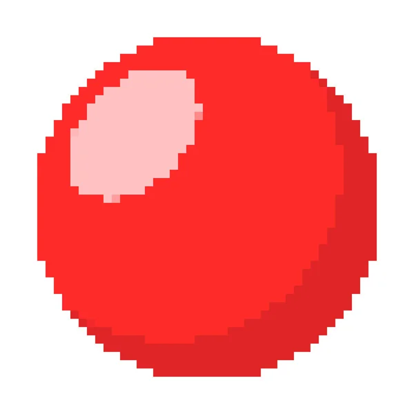 Piksel sanat tasarımında Kırmızı Top. Vektör çizimi. — Stok Vektör