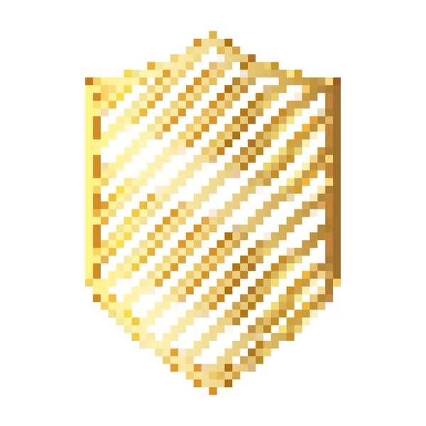 Pixel art design of shield. Vector illustration. — Stock Vector