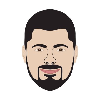 Düz tasarımlı İnsanın Yüzü. Vektör çizimi.