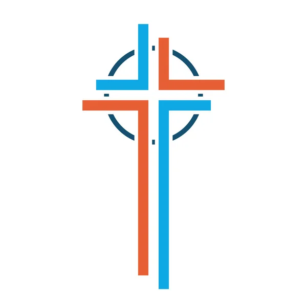 Ikona chrześcijańskiego krzyża. ilustracja wektora. — Wektor stockowy