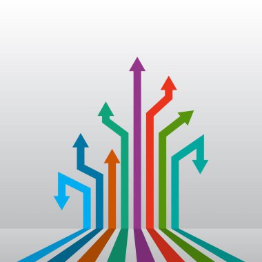 Soyut oklar yukarı. Vektör çizimi