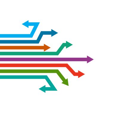 Soyut oklar sağa. Vektör çizimi.