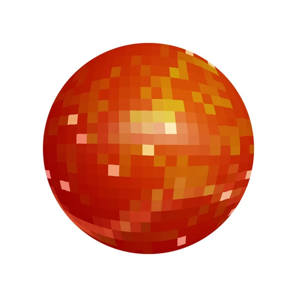 Roter Ball im Pixel Art Design. Vektorillustration. — Stockvektor