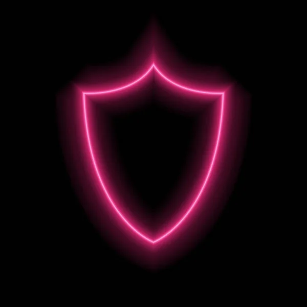 Icône Neon Shield. Illustration vectorielle — Image vectorielle