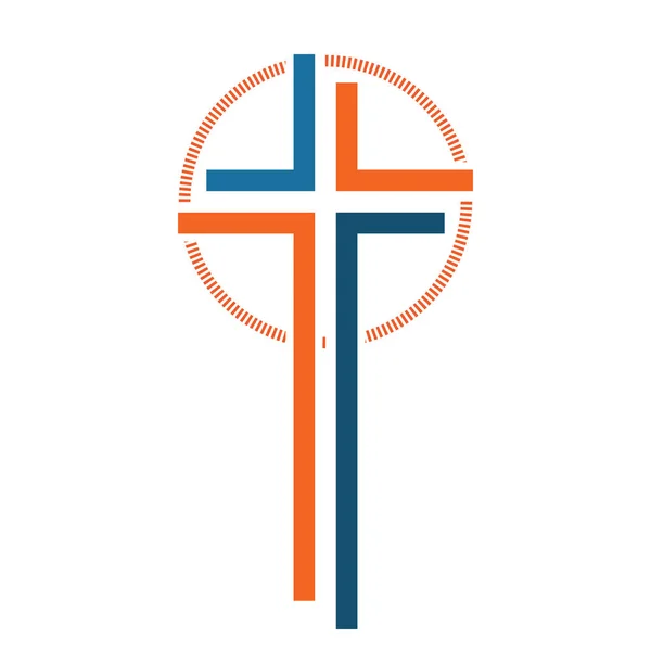 Ikona chrześcijańskiego krzyża. ilustracja wektora. — Wektor stockowy