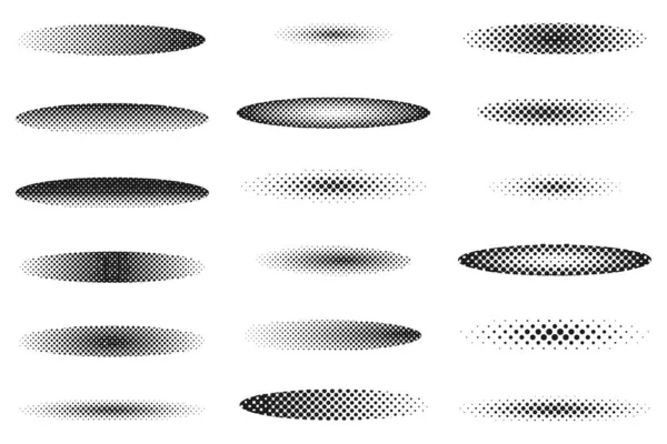 Elementos Diseño Efecto Medio Tono Negro Formas Efectos Medio Tono — Archivo Imágenes Vectoriales