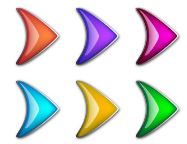 Oklar hazır. Parlak oklar. Vektör çizimi. Renkli oklar izole edildi. Parlak okları özetle