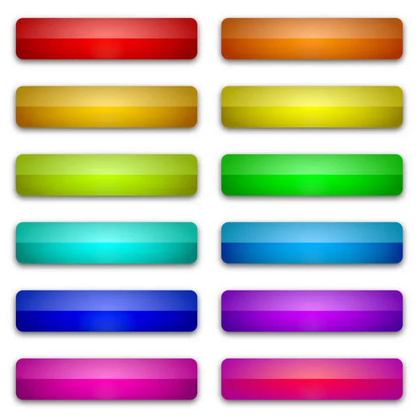 Botones Brillantes Web Botones Abstractos Con Sombra Ilustración Vectorial Color — Archivo Imágenes Vectoriales