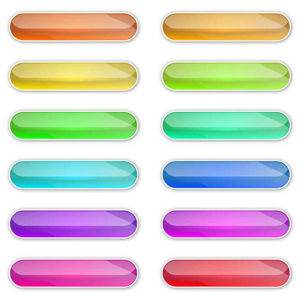 Web Glossy Buttons Abstract Buttons Shadow Vector Illustration Color Bright — Stock Vector