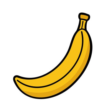 Renkli muz. Beyaz arkaplanda izole edilmiş muz simgesi. Vektör illüstrasyonu.