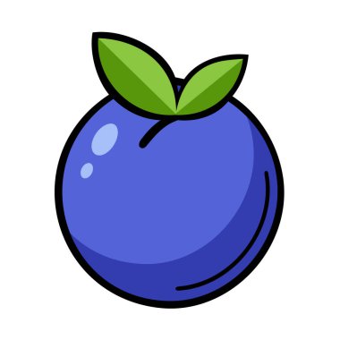 Renkli yabanmersini. Beyaz arkaplanda yaban mersini ikonu var. Vektör illüstrasyonu.