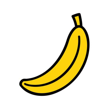 Renkli muz. Beyaz arkaplanda izole edilmiş muz simgesi. Vektör illüstrasyonu.