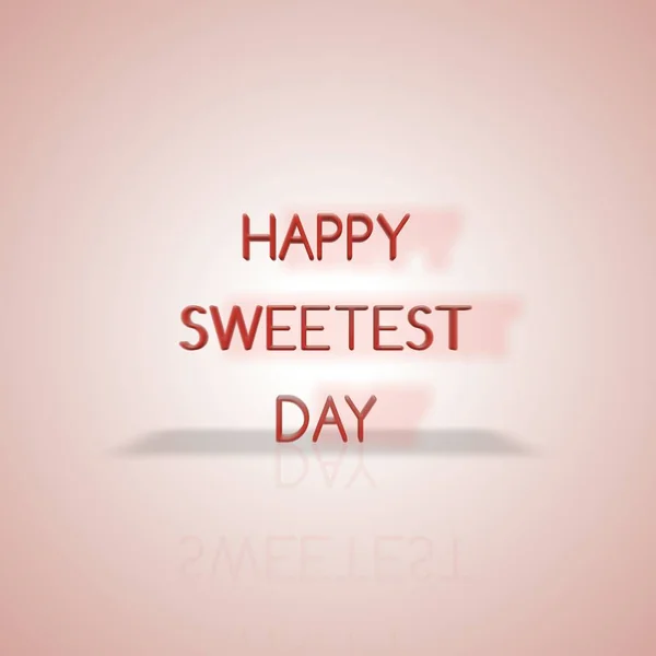 Happy Sweetest Day Illustration Typography Over Soft Pink Background.