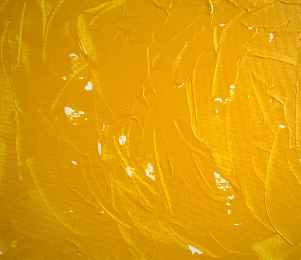 Akryl Gul Färg Målning Abstrakt Duk Handritad Konst Platt Låg — Stockfoto