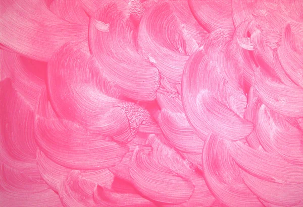 キャンバスに抽象的なアクリルピンク色の絵画 手描きのアート フラットレイアウト オーバーレイ テクスチャの背景コンセプト コピースペース 現代的で現代的だ 本物の作品から取った — ストック写真
