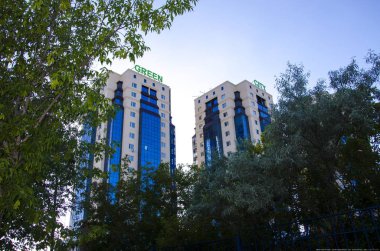 Mimarlık ve şehir anıtlar. Kazakhstan.Karaganda Cumhuriyeti şehir.