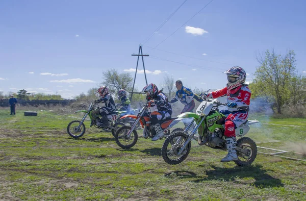 Concurso Motocross Novodolynka 2017 Año Ciudad Karaganda Kazajstán —  Fotos de Stock