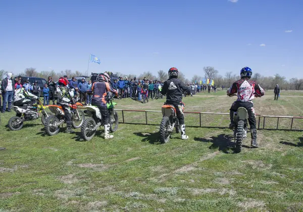 Concurso Motocross Novodolynka 2017 Año Ciudad Karaganda Kazajstán —  Fotos de Stock