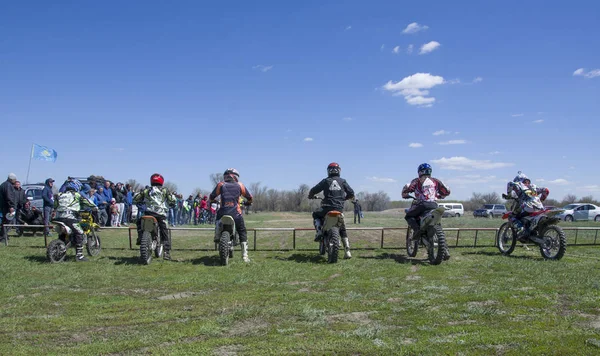 Concurso Motocross Novodolynka 2017 Año Ciudad Karaganda Kazajstán —  Fotos de Stock