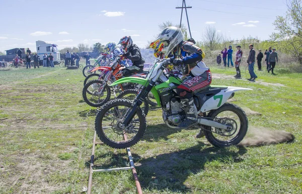 Concurso Motocross Novodolynka 2017 Año Ciudad Karaganda Kazajstán —  Fotos de Stock