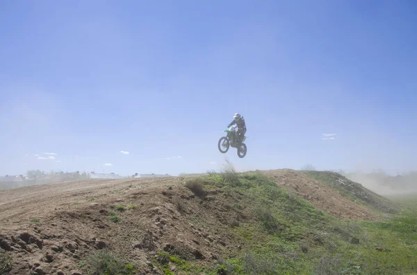 Competição Motocross Novodolynka 2017 Ano Cidade Karaganda Cazaquistão — Fotografia de Stock