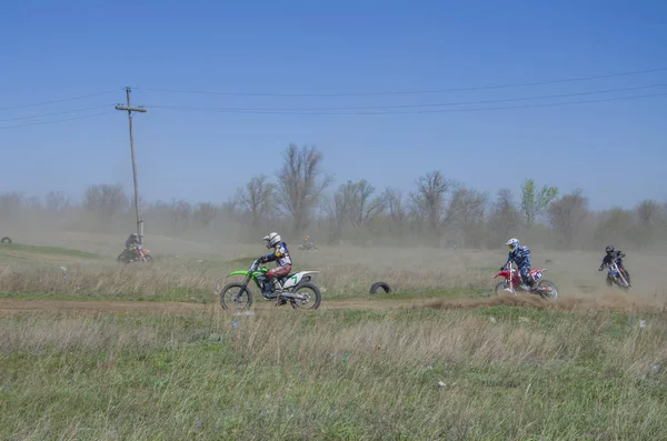 Concurso Motocross Novodolynka 2017 Año Ciudad Karaganda Kazajstán — Foto de Stock