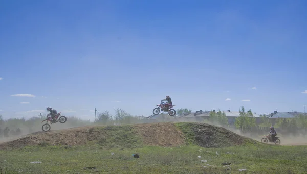 Concurso Motocross Novodolynka 2017 Año Ciudad Karaganda Kazajstán — Foto de Stock