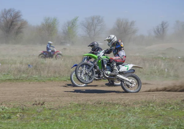 Concurso Motocross Novodolynka 2017 Año Ciudad Karaganda Kazajstán — Foto de Stock