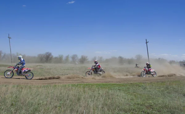 Motocross Verseny Novodolynka 2017 Évben Város Karaganda Kazahsztán — Stock Fotó