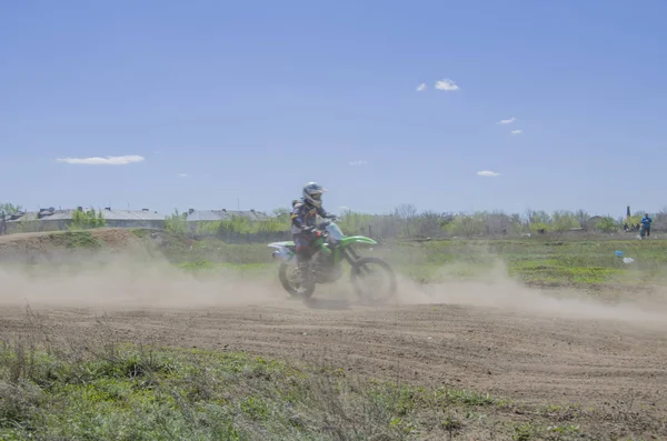 Competição Motocross Novodolynka 2017 Ano Cidade Karaganda Cazaquistão — Fotografia de Stock