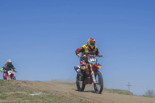 Motocross Verseny Novodolynka 2017 Évben Város Karaganda Kazahsztán — Stock Fotó