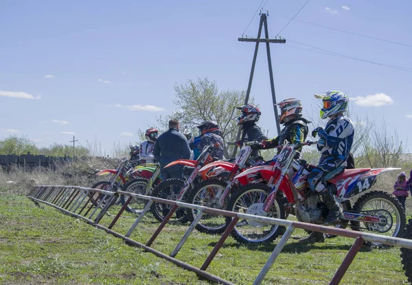 Concurso Motocross Novodolynka 2017 Año Ciudad Karaganda Kazajstán —  Fotos de Stock