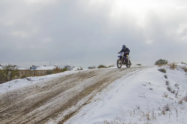 Мотокрос Конкуренції Novodolynka 2016 Місто Karaganda Kazakhstan — стокове фото