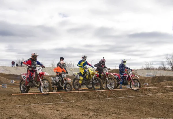 Competições Motocross Temirtau 2017 Ano Cidade Karaganda Cazaquistão — Fotografia de Stock